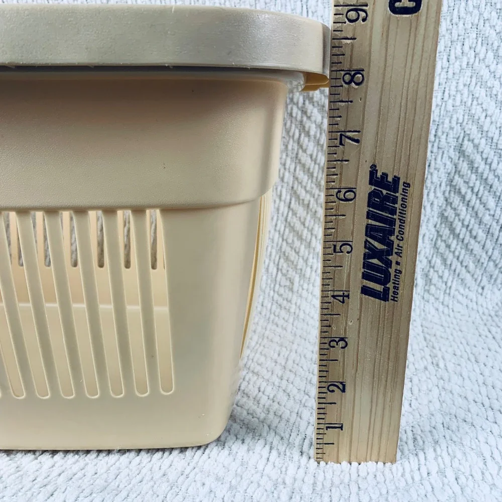 Vtg Rubbermaid Store N Carry Grocery Shopping‎ Basket Beige Plastic Utility 2686